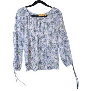 Blue Princess Vera Wang Floral Boho Top XS